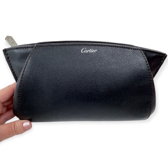 CARTIER Clutch Onyx Taurillon Leather C De Cartier Bag Palladium Hardware - Picture 12 of 15